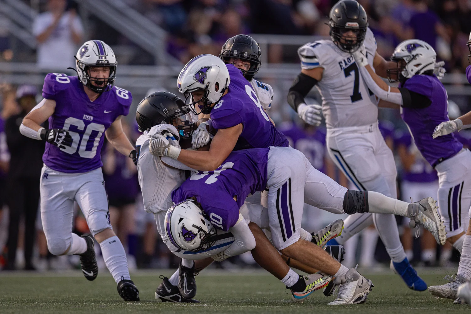 The Buffalo Bison Defense making the tackle