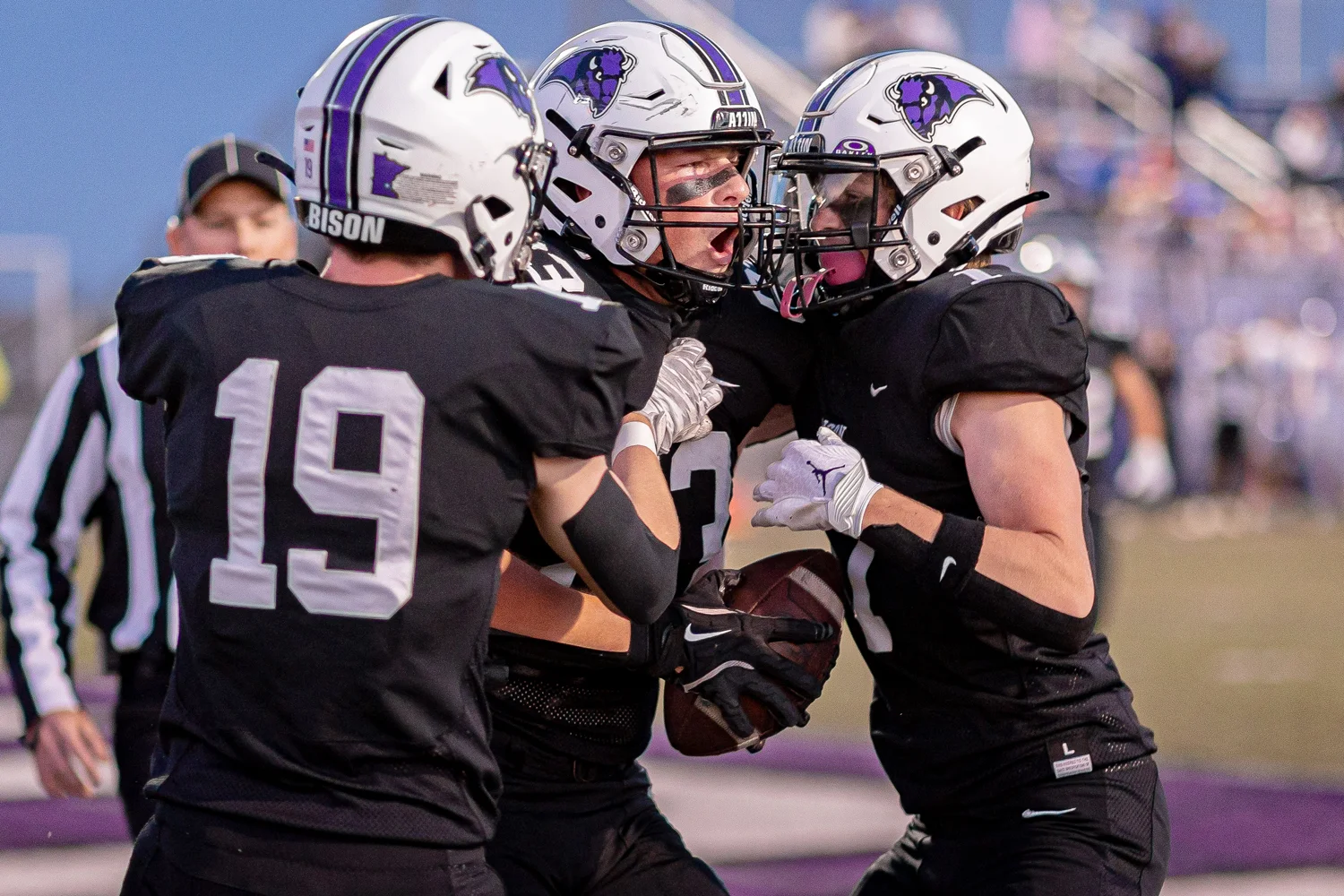Bison celebrating the touchdown