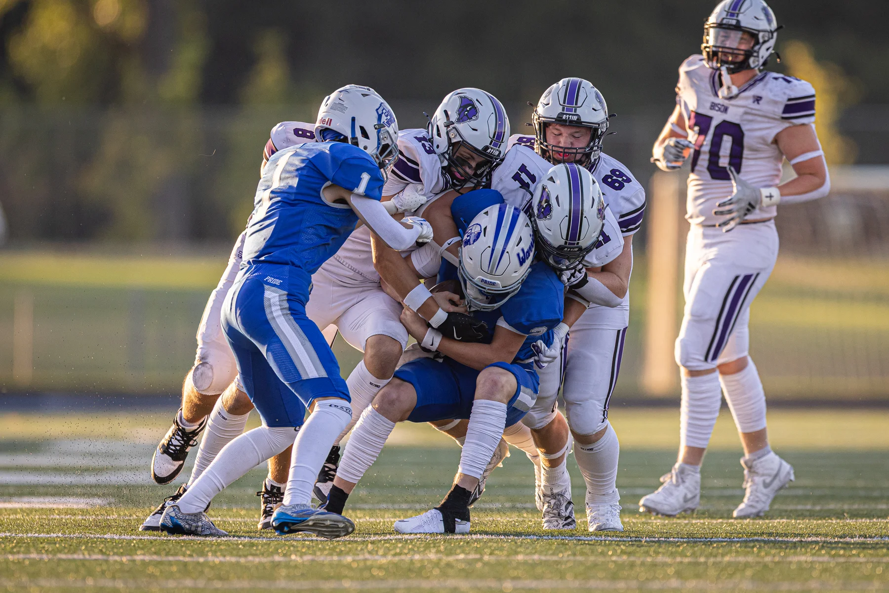 Buffalo Defenders with the gang tackle