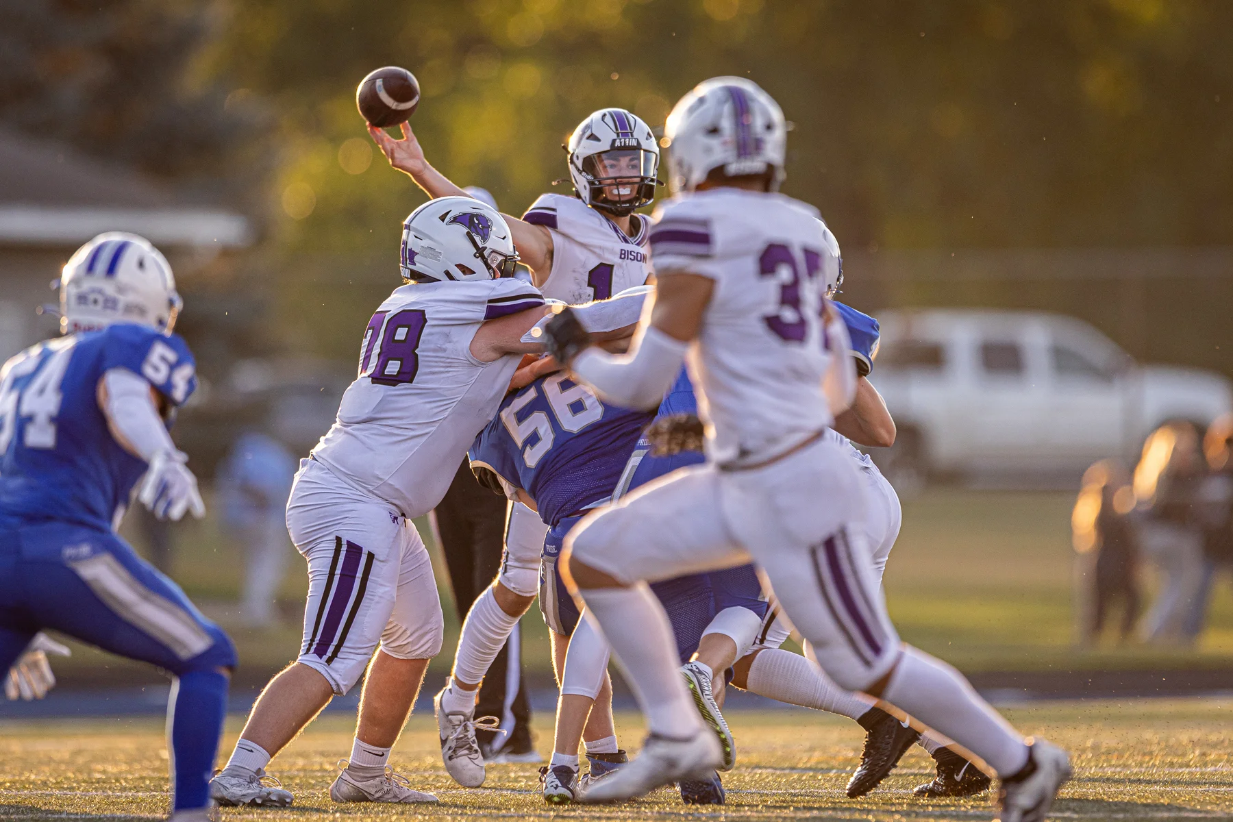 QB throwing the ball down field