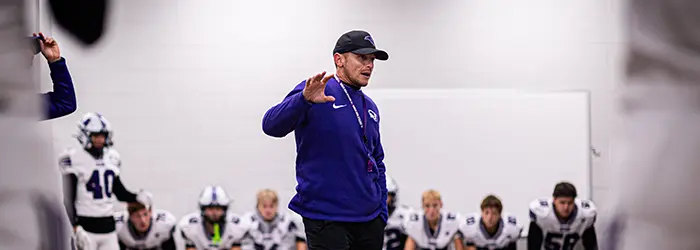 Buffalo Coach Talking in the locker room