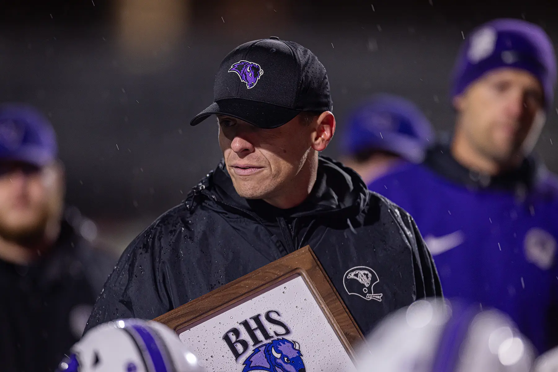 Coach talking to the team