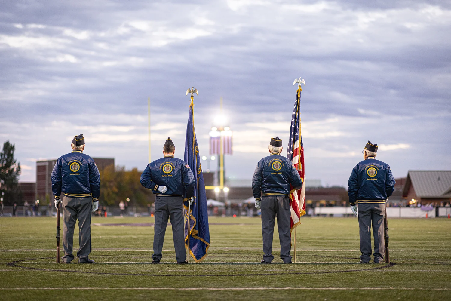 Members of the American Legion on the Field before the game